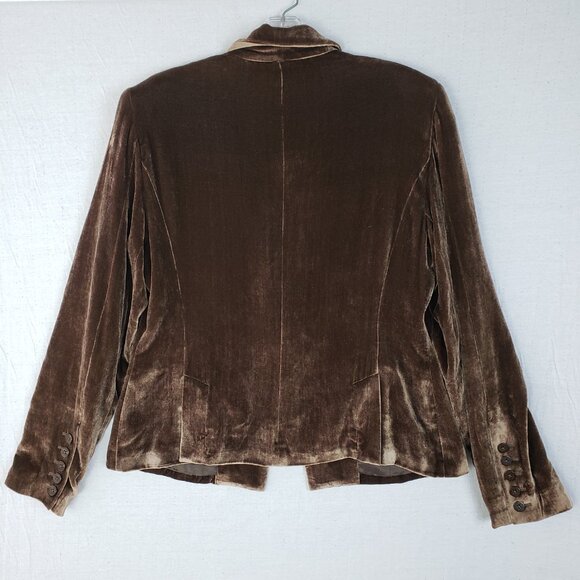 Emanuel Ungaro Velvet Blazer Chocolate Brown Rayon Silk Jacket size 10 Evening - Picture 8 of 14
